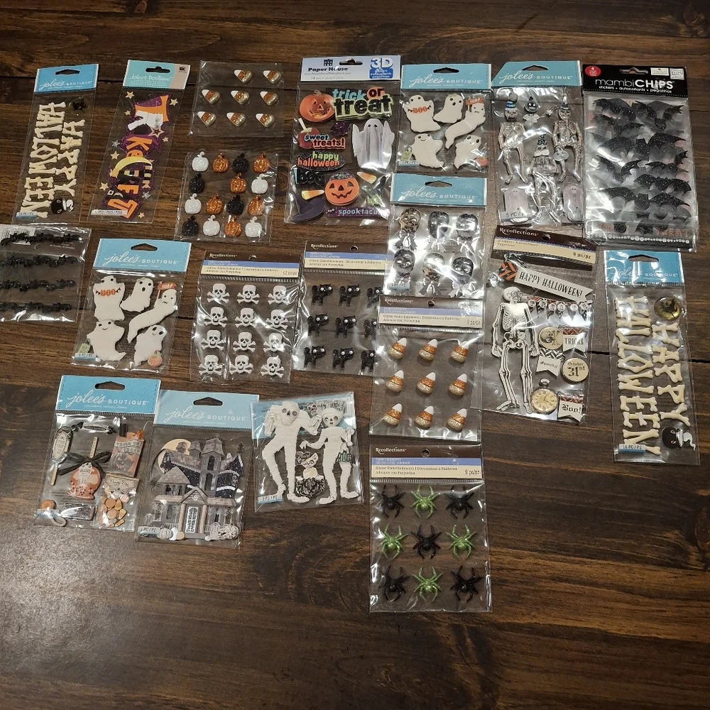 Sticker Lot Pack Scrapbook Embellishments Planner Puffy 3D Halloween Fall Scary